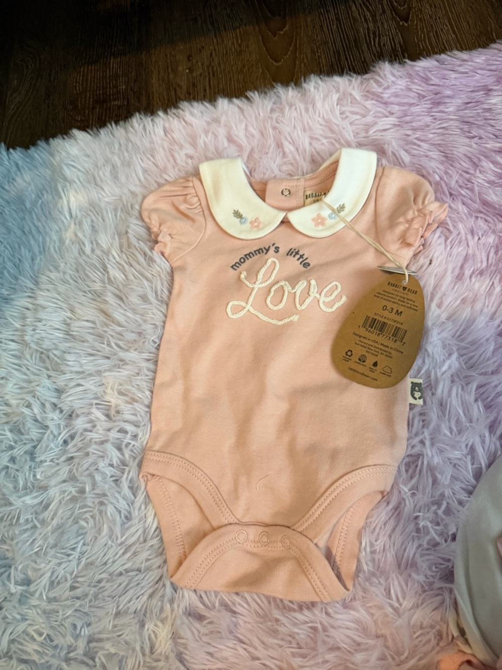 Pink 'Mommy's Little Love' Baby One-Piece with Peter Pan Collar